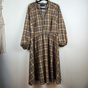 Eloquii Plaid Fit and Flare Dress Size 14